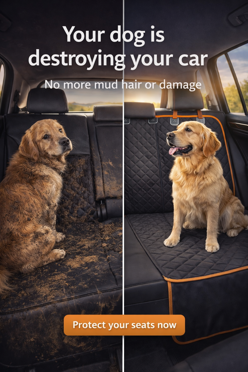 PawsPrank SafeRide™ Hard Bottom Dog Car Seat Cover