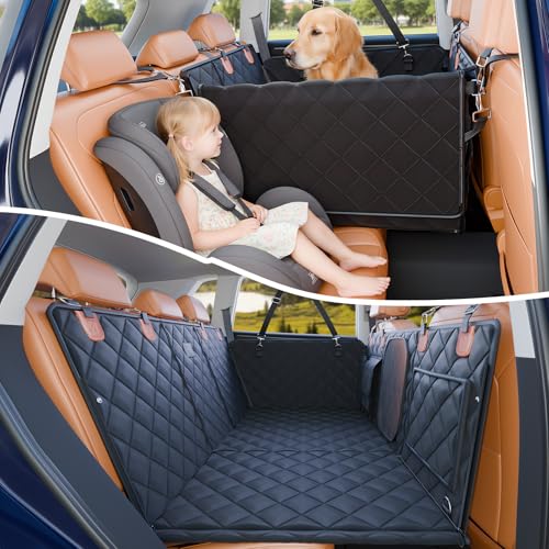Convertible Back Seat Extender for Dogs Hard Bottom Dog Car Seat Cover for Back Seat