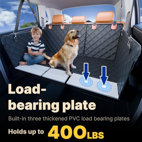 Convertible Back Seat Extender for Dogs Hard Bottom Dog Car Seat Cover for Back Seat