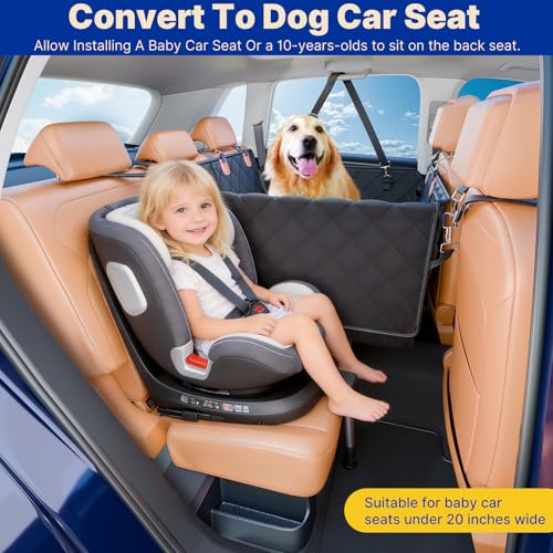 Convertible Back Seat Extender for Dogs Hard Bottom Dog Car Seat Cover for Back Seat