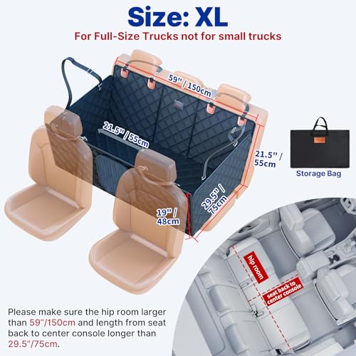 Convertible Back Seat Extender for Dogs Hard Bottom Dog Car Seat Cover for Back Seat