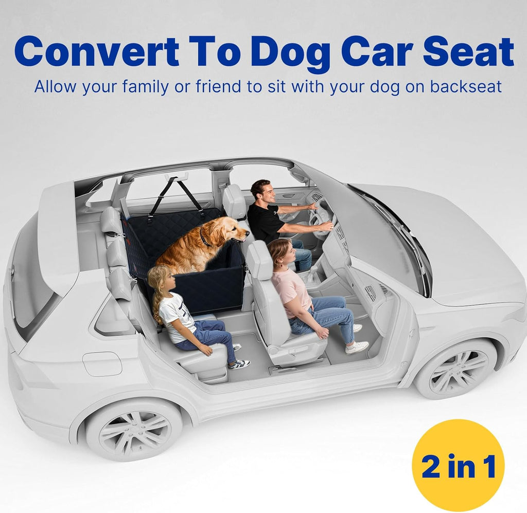 Convertible Back Seat Extender for Dogs Hard Bottom Dog Car Seat Cover for Back Seat