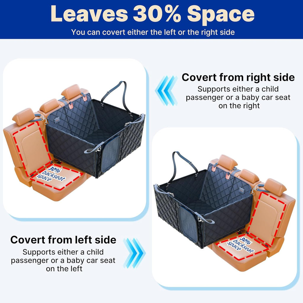 Convertible Back Seat Extender for Dogs Hard Bottom Dog Car Seat Cover for Back Seat