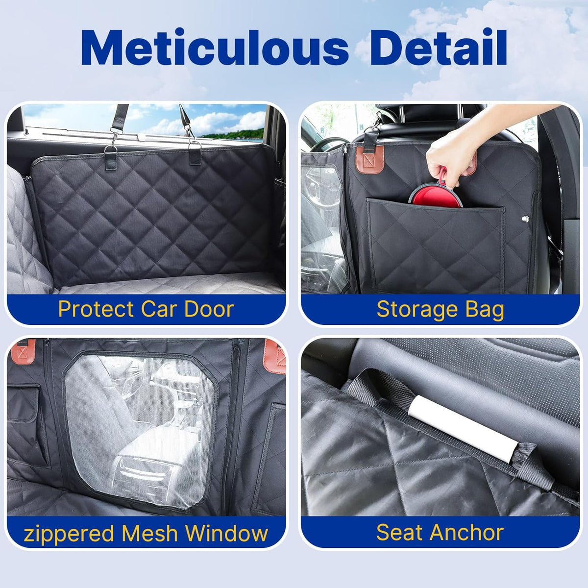 Convertible Back Seat Extender for Dogs Hard Bottom Dog Car Seat Cover for Back Seat