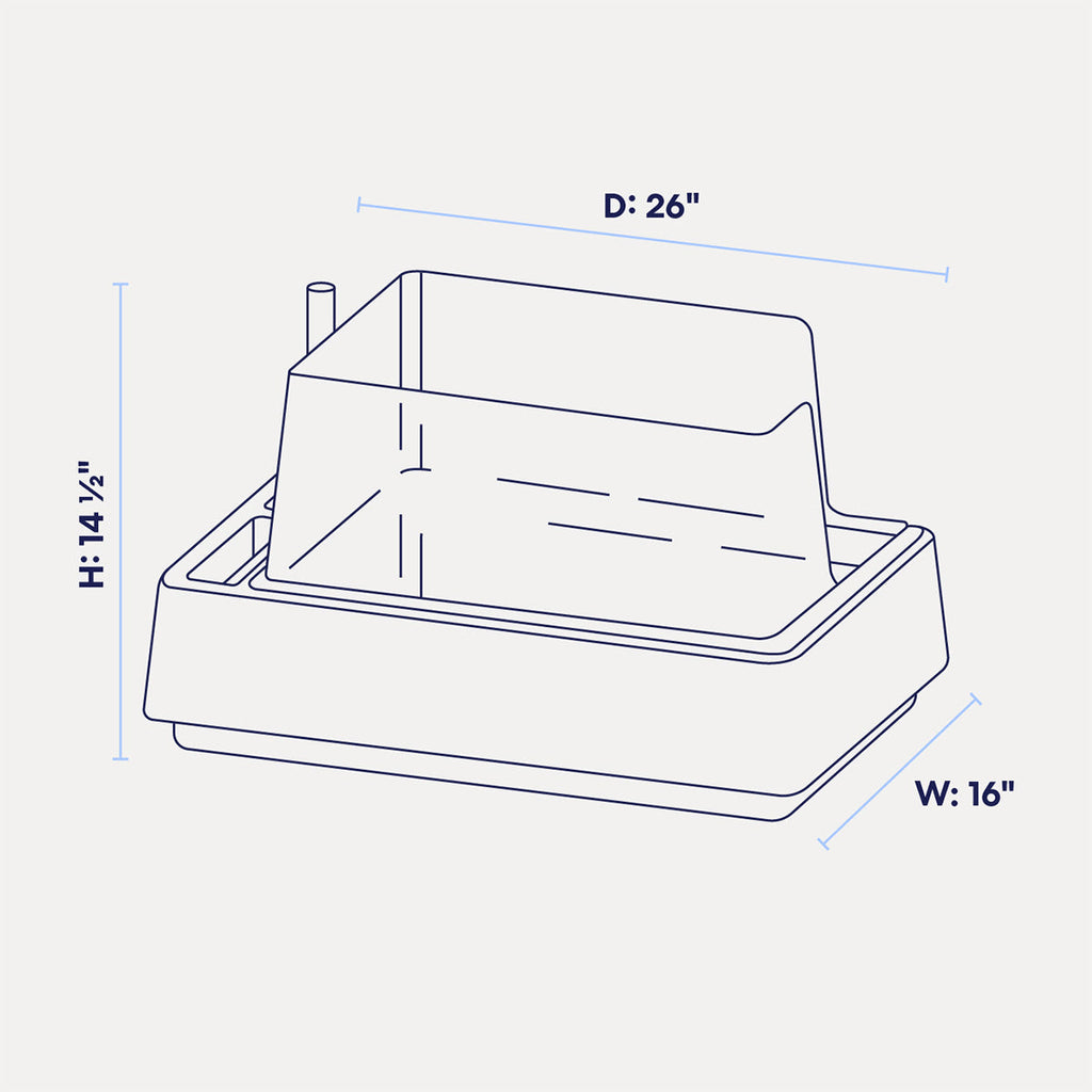 PawsPrank Horizon Modern Litter Box - Integrated Tool System