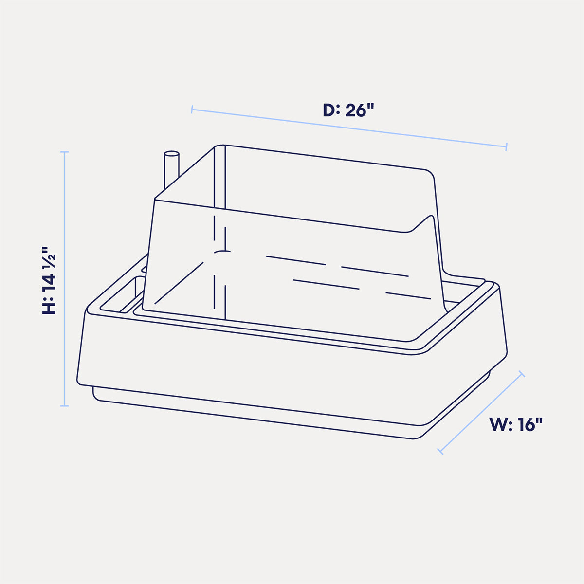 PawsPrank Horizon Modern Litter Box - Integrated Tool System