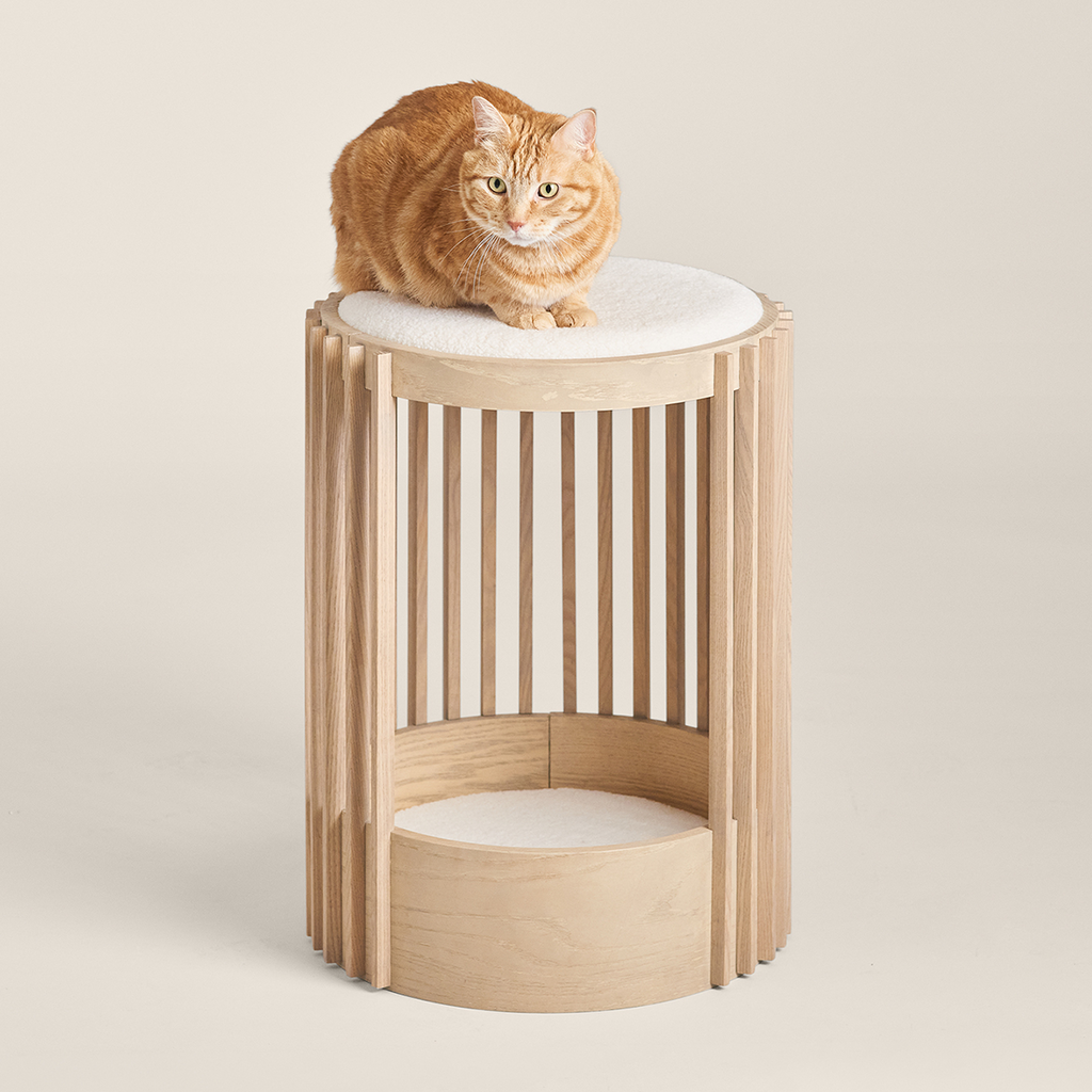 PawsPrank Nordic Minimalist Wood Cat Tree - Modern Design