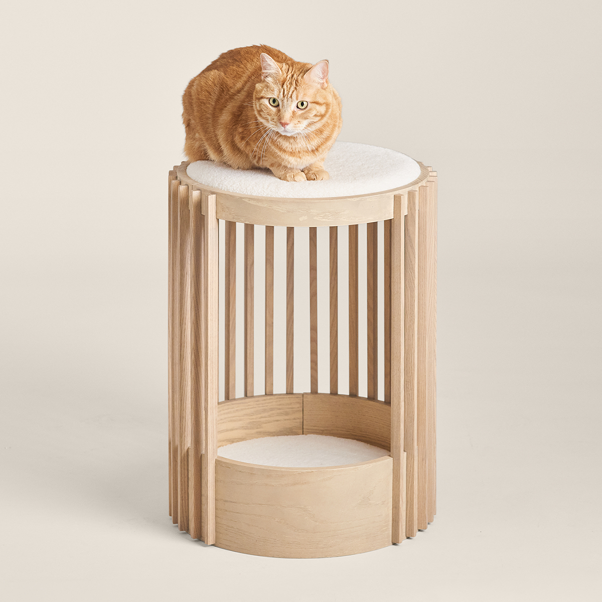 PawsPrank Nordic Minimalist Wood Cat Tree - Modern Design
