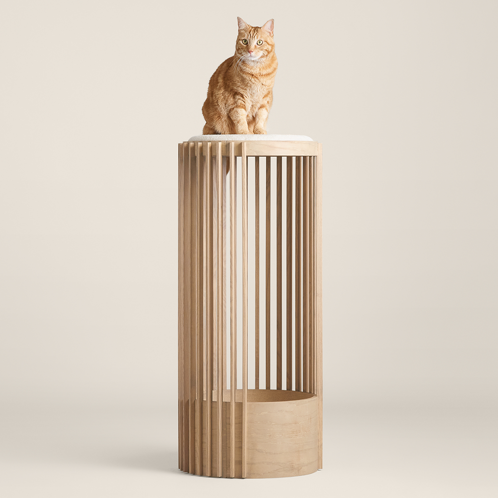 PawsPrank Nordic Minimalist Wood Cat Tree - Modern Design