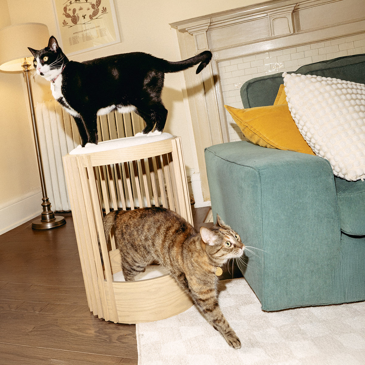 PawsPrank Nordic Minimalist Wood Cat Tree - Modern Design